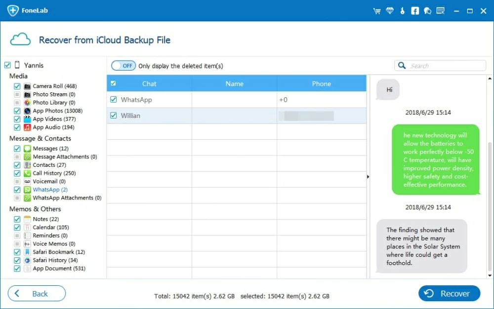 Restore WhatsApp Chats from iCloud Backup