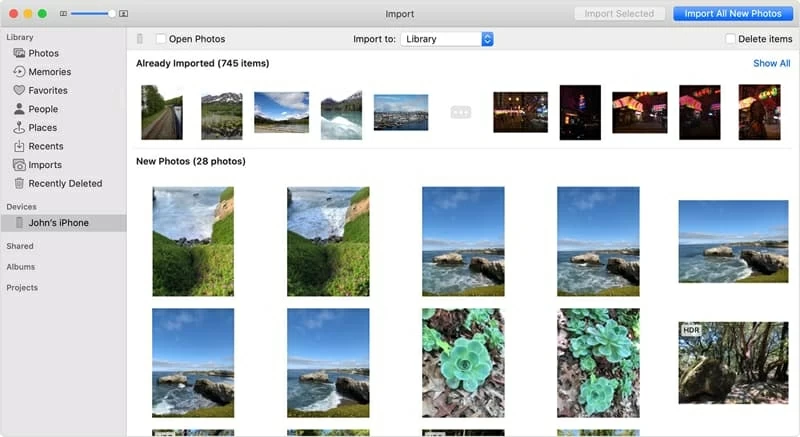 Do a Force Backup of Entire Photos App on iPhone to Photos Application on MacBook