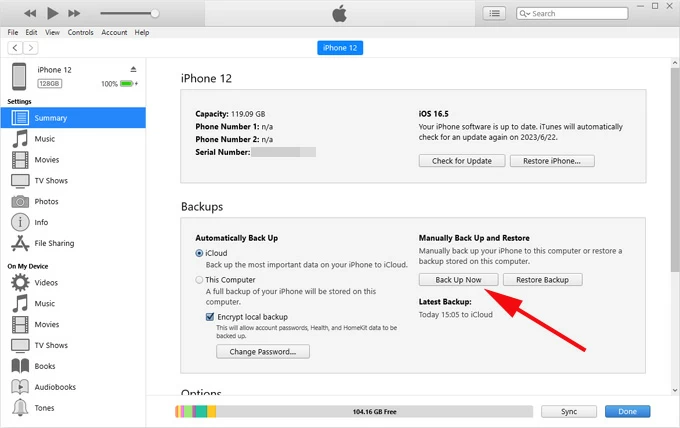 How to Back Up iPhone to iTunes on Windows 10 with iTunes