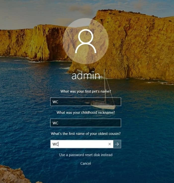 forgot Windows 10 login password