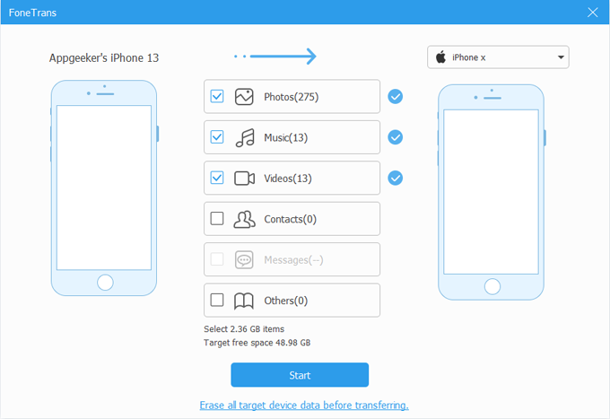 iPhone Data Transfer: Home Shortcuts