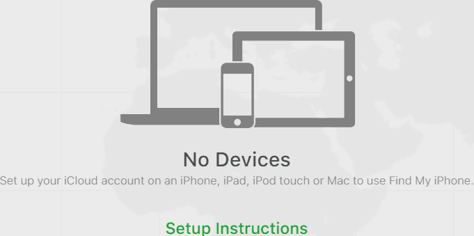 icloud find my iphone no devices